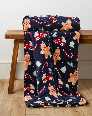 Christmas Gingerbread Fleece Throw