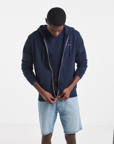 Levi's Original Housemark Zip Through Hoodie - Navy
