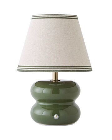 ValueLights Gia Ceramic Stacked Rechargeable Table Lamp