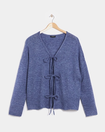 Blue Tie Front Cardigan