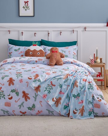 Catherine Lansfield Christmas Gingerbread Duvet Cover Set