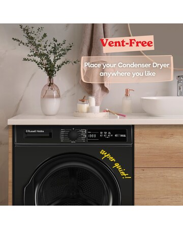 Russell Hobbs RH8CTD111B, 8kg, Condenser Tumble Dryer - Black