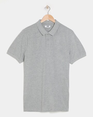 Grey Marl Pique Polo Reg