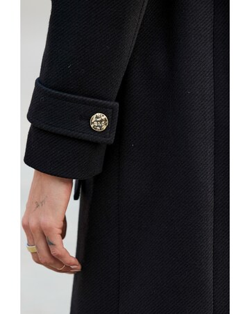 Sosandar Single Breasted Belted Coat With Funnel Neck