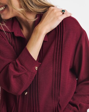 Heart Button Pintuck Shirt