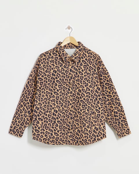 Pure Cotton Leopard Denim Jacket