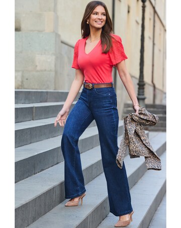 Sosandar Denim Wide Leg Jean