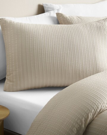 Catherine Lansfield Stripe Seersucker Duvet Cover Set