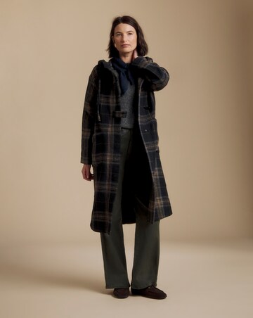 Julipa Longline Navy Check Coat