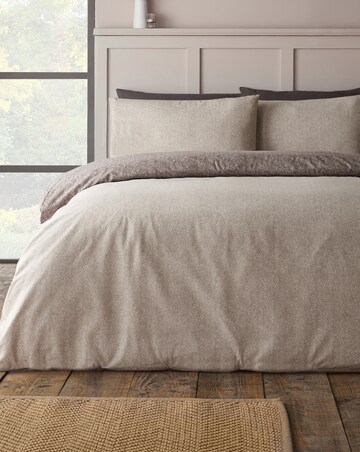 Catherine Lansfield Brushed Herringbone Duvet Cover Set