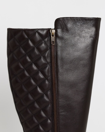 Michelle Leather Knee High Riding Boots - Wide Fit (E) & Curvy Calf