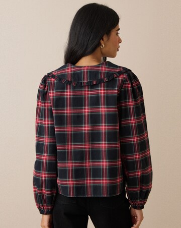 NOBODY'S CHILD EMMIE CORD CHECK BLOUSE