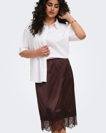 ONLY MIDI LACE SATIN SKIRT