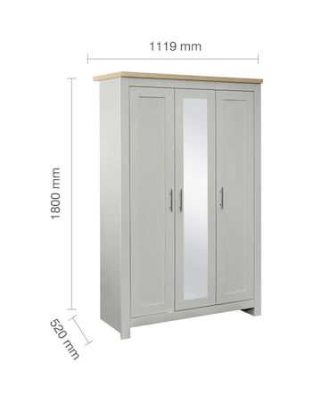 Highgate 3 Door Wardrobe With Mirror