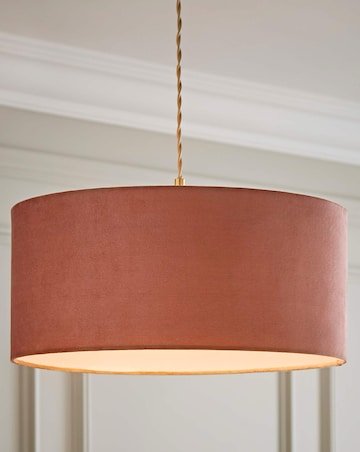 ValueLights Ashley Pink Velvet Squat Drum Shade