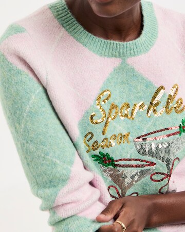 Sparkle Season Argyle Christmas Jumper