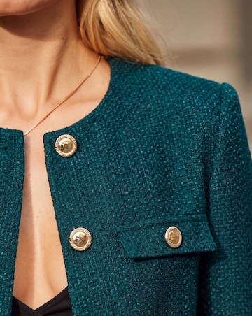 Sosandar Collarless Boucle Jacket