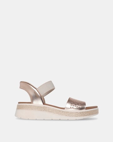 Skechers Bobs Sun Ray Step Aside Slip Ins Rose Gold Sandals - Standard Fit (D)