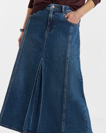 Mid Blue A Line Denim Skirt