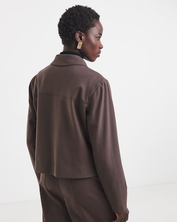 Zip Front Herringbone Jacket