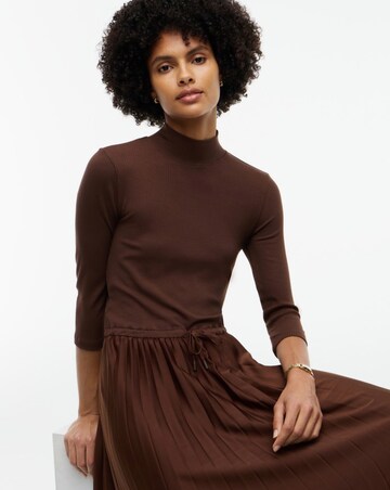 Tommy Hilfiger Slim Rib Mix Midi Dress