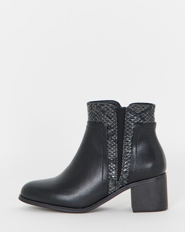 Cushion Walk Elasticated Contrast Snake Heeled Boots - Extra Wide Fit (EEE)