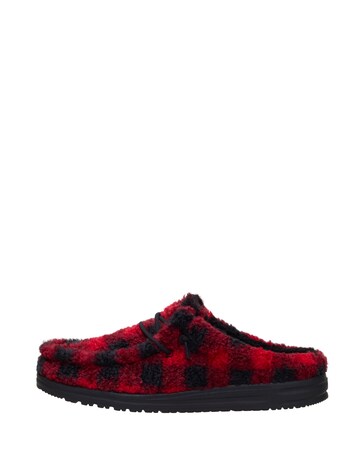 HeyDude Wally Buffalo Plaid Slipper - Red/Black
