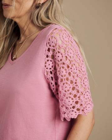 Julipa Crochet Pure Cotton Sleeve T-Shirt