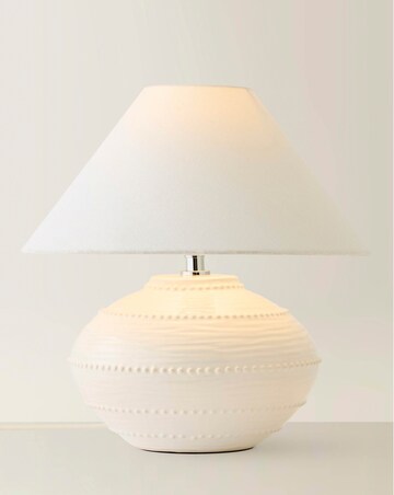 ValueLights Tibby Bobble Ceramic Table Lamp with Conical Shade