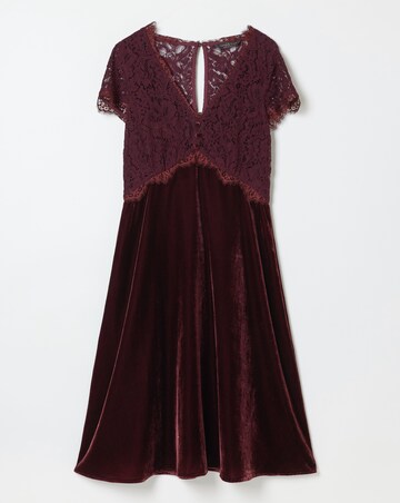 Fatface Thea Lace And Velvet Dress
