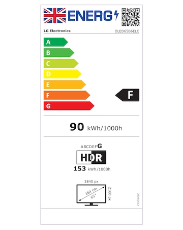 LG OLED65B6ELC 65in OLED AI 4K Smart TV