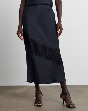 Joanna Hope Lace Trim Satin Skirt
