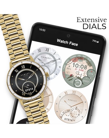 Radley Series 57 AMOLED Gold Plated Stainless Steel Bracelet Smart Watch - Gold