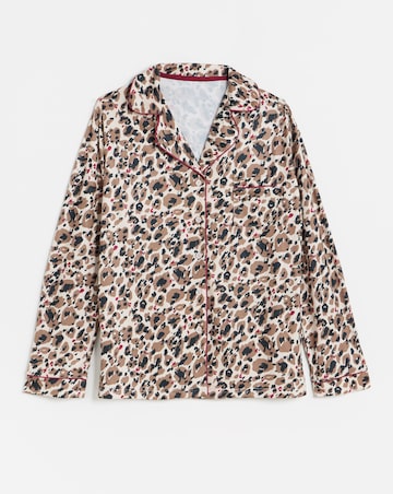 Pretty Secrets Button Through Revere Pyjama Set Animal Print