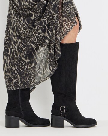Pepper Block Heel Knee High Boots - Wide Fit (E) & Curvy Calf