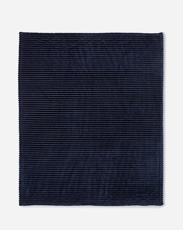 Ribbed Fleece Throw - Navy