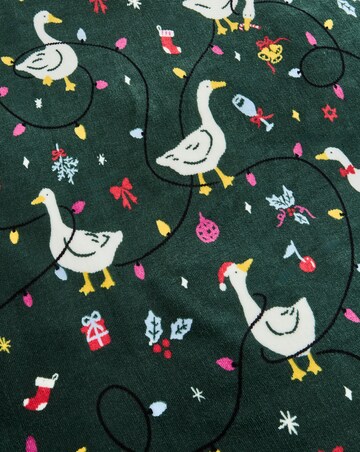 Silly Christmas Goose Fleece Duvet Cover Set