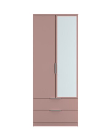 Humber Ready Assembled 2 Door 2 Drawer Mirrored Wardrobe - Kids