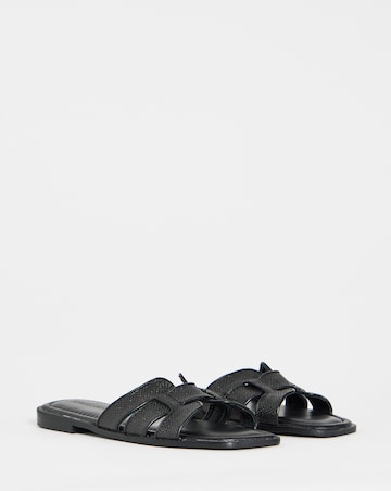 Starlet Woven Mule Sandals - Wide Fit (E)