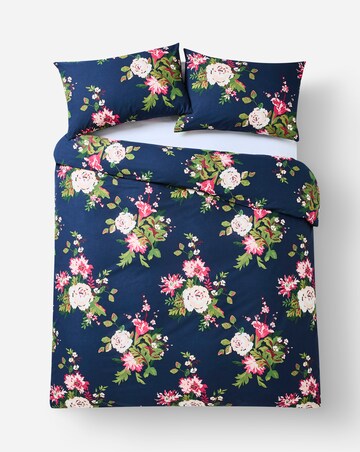 Midnight Floral Bouquet Cotton Blend Duvet Cover Set