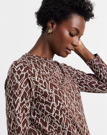 Heart Print Crew Neck Long Sleeve T-Shirt