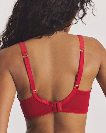 Pretty Secrets Eyelash Lace Non Padded Balcony Bra Red