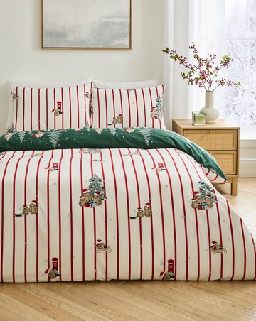 Christmas Hedgehog Cotton Blend Reversible Duvet Cover Set
