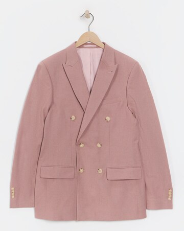 Linen Blend Double Breasted Suit Jacket