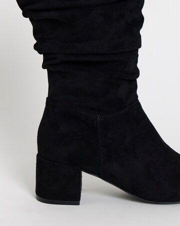 Rosie Heeled Knee High Slouch Boots - Extra Wide Fit (EEE) & Super Curvy Calf