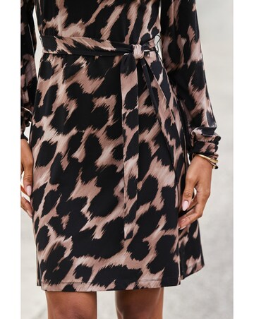 Sosandar Funnel Neck Detail Shift Dress