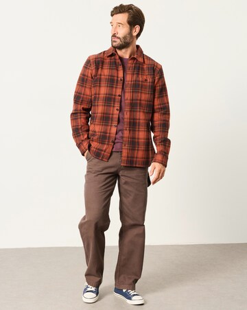 FatFace Long Sleeve Hagley Check Shirt - Orange