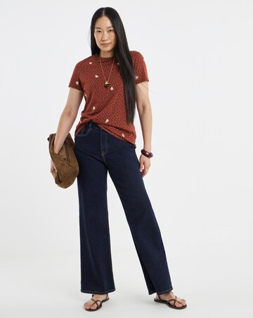 Chocolate Spot Embriodered Crew Neck T-Shirt