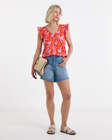 Pure Cotton The Ruffle Vest Printed