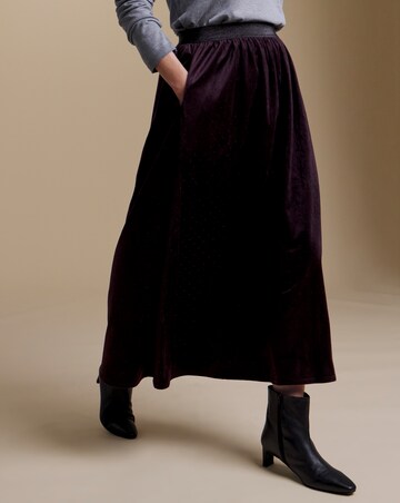 Julipa Velvet Embellished Midi Skirt